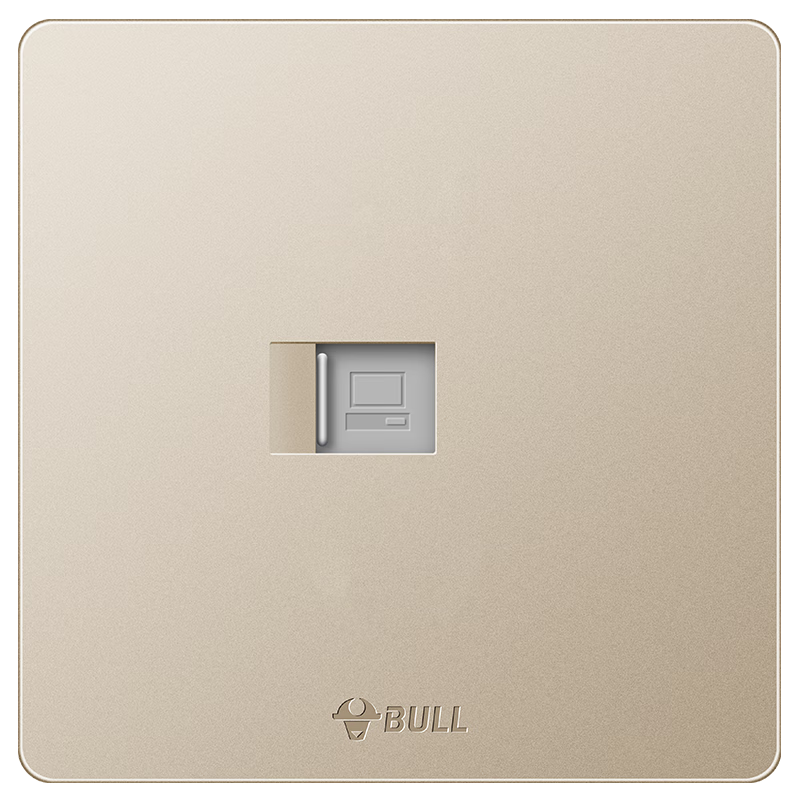 BULL Switch Socket G12 Series Single Computer Socket Cream Style 86-Type Panel G12T102 Starry Gold