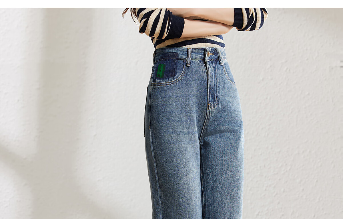 YUZHAOLIN Women's Straight-Leg Jeans Loose Casual Wide-Leg High-Waist Floor-Length Pants Y143N1010 13