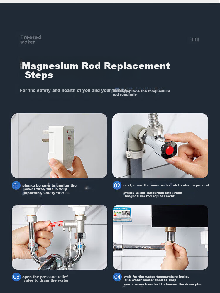 Keruier Midea Electric Water Heater Magnesium Rod Wrench, L-Shaped Socket Wrench, Midea Magnesium Rod Dedicated Removal Wrench, Multi-Functional Double-Headed Bent Head Hexagonal Tool for Auto Repair, No. 18 Socket 12