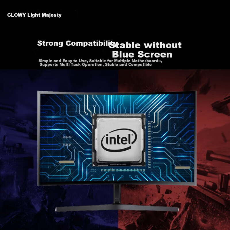Gloway 16GB DDR4 3200 Desktop Memory Module, Tiansha RAM Stick, Premium Chips, CL22, Gunmetal Gray, Intel-Specific Module, AI Computer Accessory Upgrade