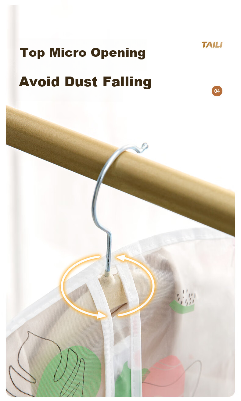 Taili Clothing Dust Cover Thickened Dust Bag for Suits, Coats, Down Jackets Washable Storage Bag Set of 5 60*100cm 8
