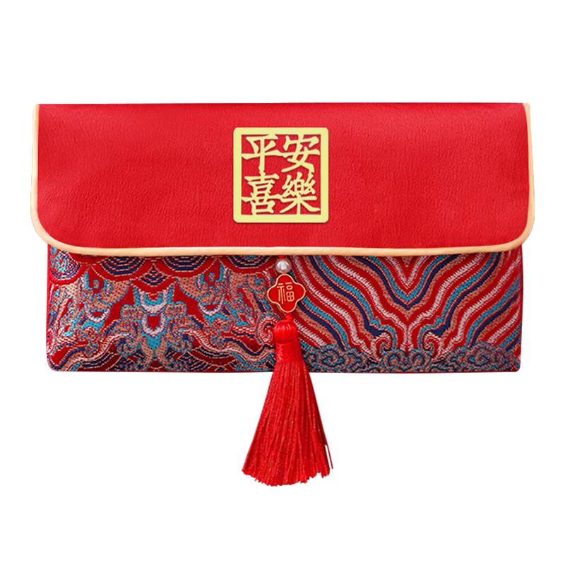 Cuttlefish Wedding Fabric Red Envelope 18x10.7cm Large Safety and Happiness Ten Thousand Yuan Wedding Parents Tea Ceremony Money Envelope Engagement