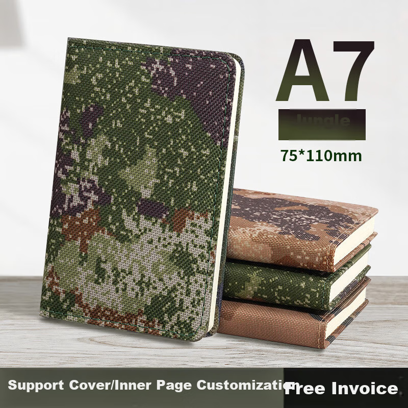 Xutong A7 Camouflage Pocket Notebook, 100 Sheets 200 Pages, Training And Education Theory Study Journal, Brother Gift, Memo Pad with Customizable Logo Printing