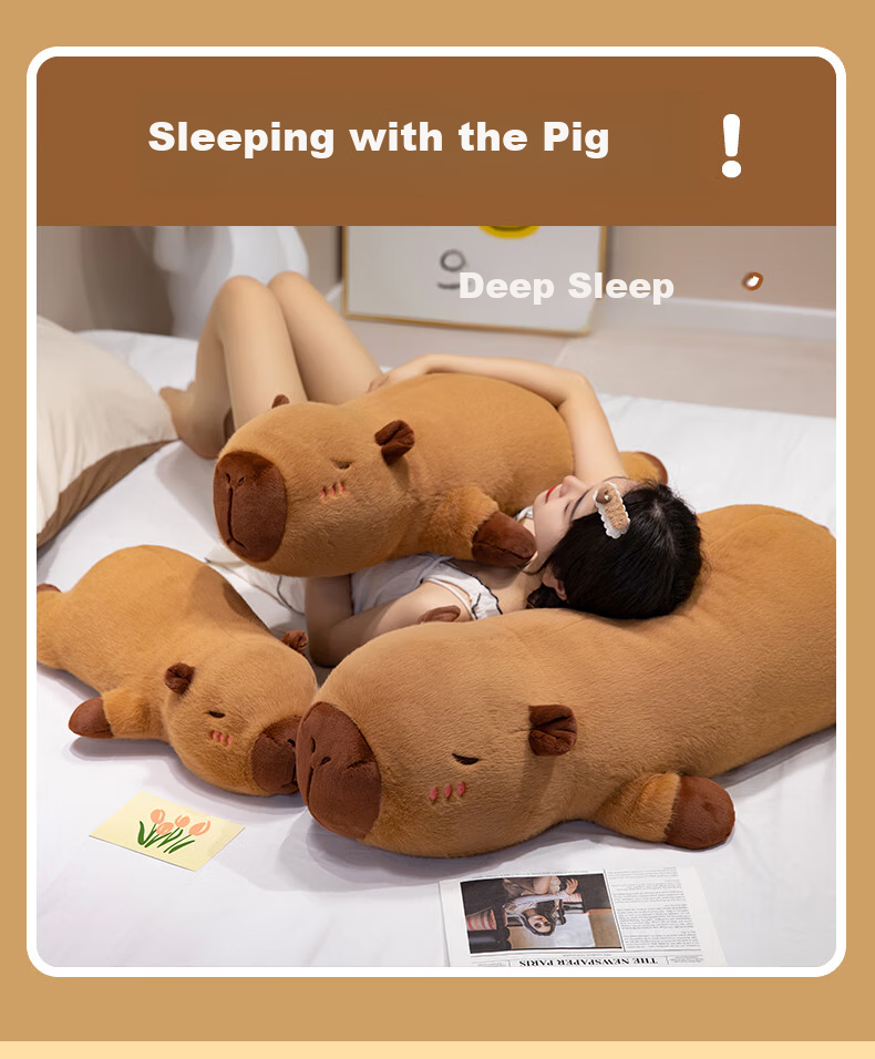 Beishangxing Capybara Plush Pillow Toy, Large Stuffed Animal Doll for Boys And Girls, Sleeping Long Pillow, Birthday Gift for Girls 3