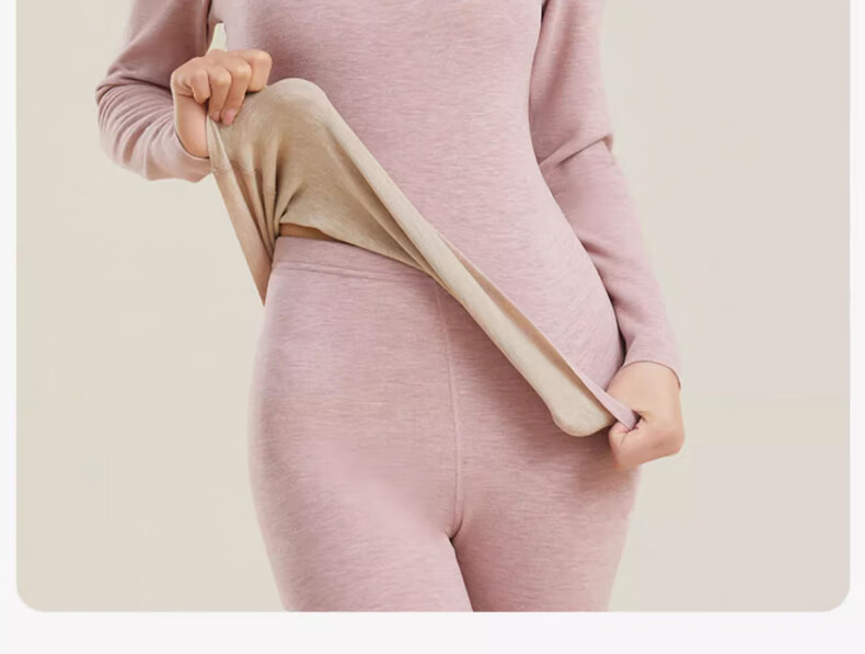LangSha Acrylic Heating Fiber Seamless Thermal Underwear Women's Wool Mulberry Silk Winter Top Black XL 13