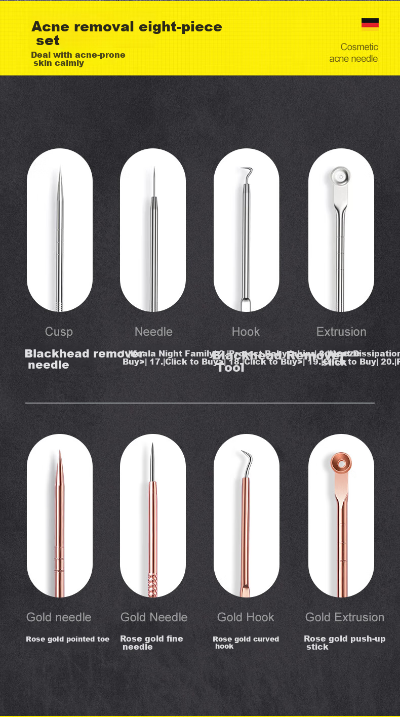 Haifeinuo Acne Needle Set with Tweezers for Blackhead Removal, Pimple Extraction Tool Kit, 5-Piece Set for Removing Dark Spots 2