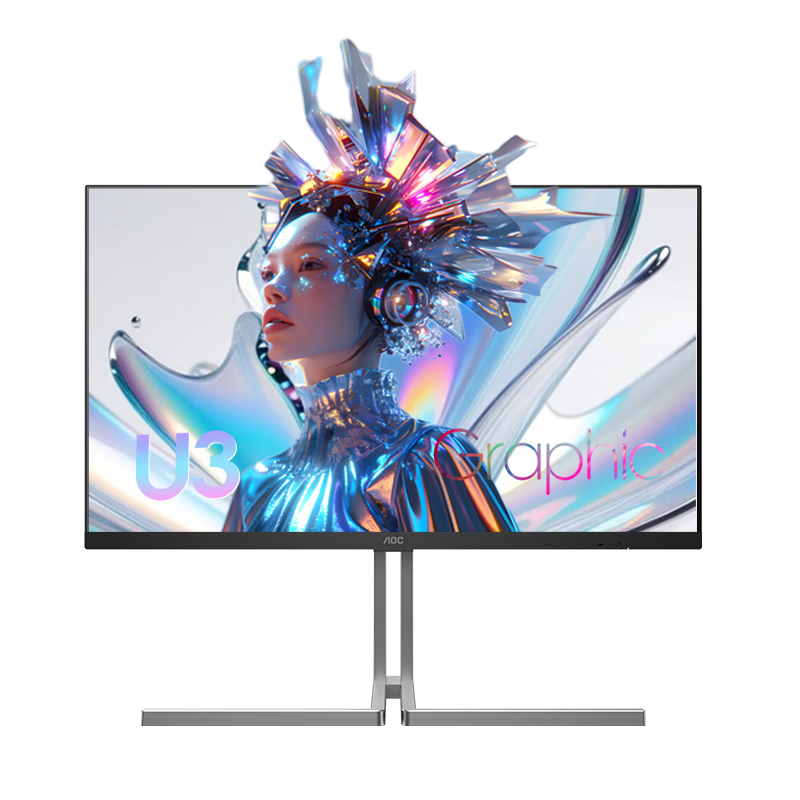AOC 27-inch 4K HDR400 Wide Color Gamut Type-C 90W Adaptive Rotation Sensor TUV Hardware Low Blue Light Flicker-Free Energy-Saving Office Monitor U27U3D