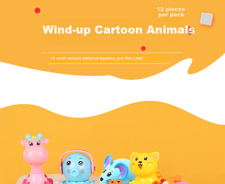 TaTanice Wind-Up Toy Set of 12 Including Bouncy Chicken And Octopus, Pull-Back Nostalgic Toys for Boys And Girls, Birthday Gift 1