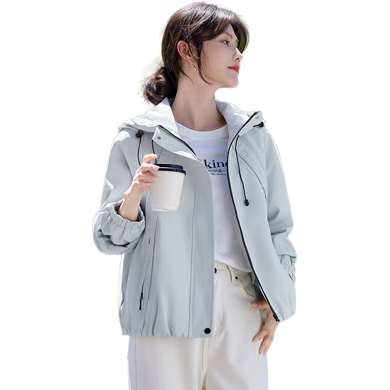 She Enjoy Casual Short Jacket for Women Petite Workwear Style Outdoor Jacket T54D021
