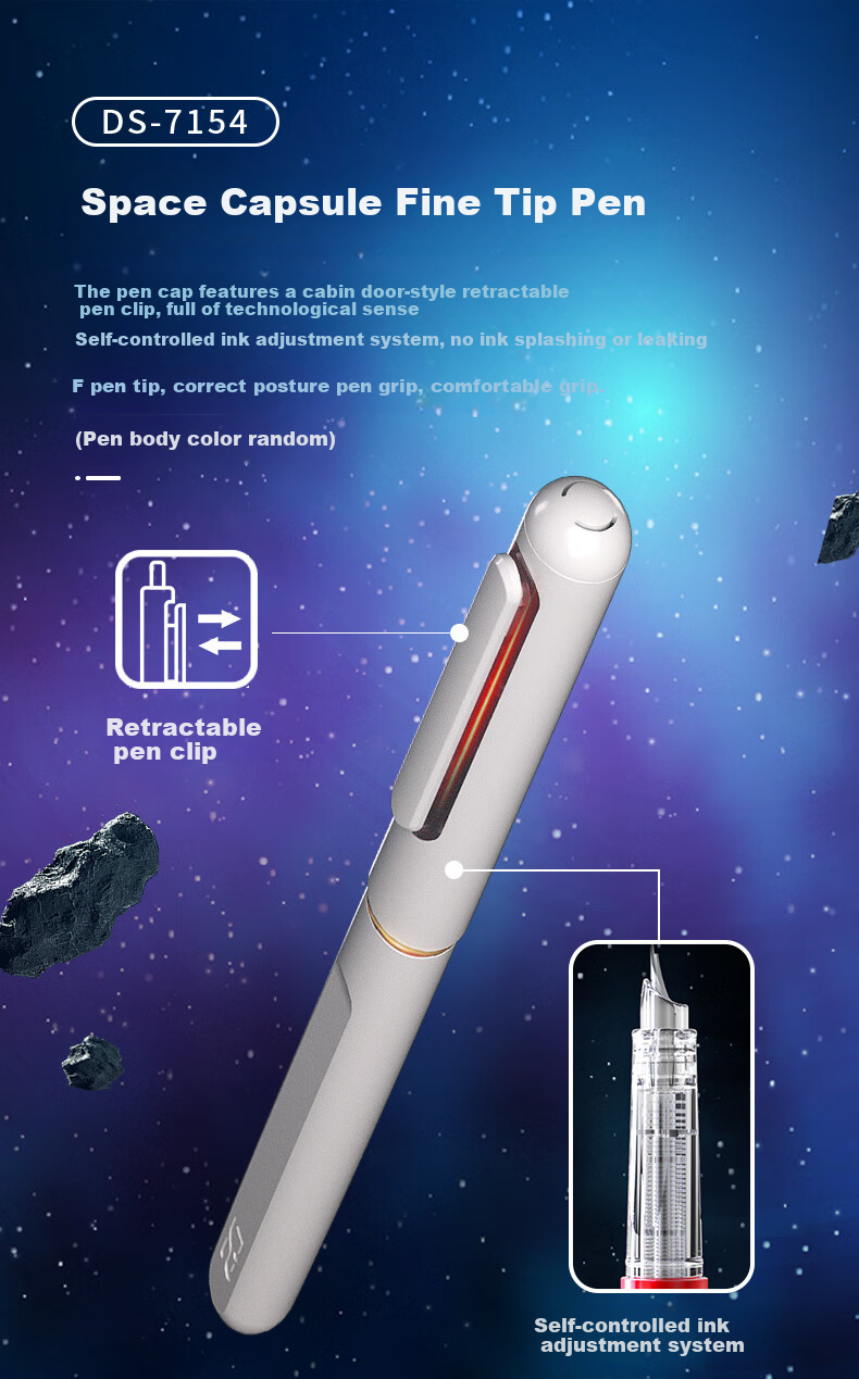 Dianshi Zhibi [Back-To Gift] Space Capsule Six-Person Set 10-Piece Stationery Set Including Gel Pens/Highlighters/Pencils for Classmates to Exchange As Study Rewards 312E-1 Birthday Gift 7