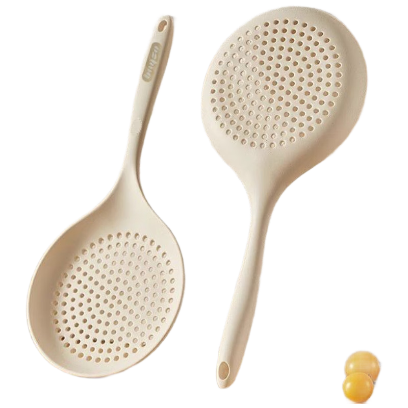 BAYCO Silicone Large Strainer Skimmer Kitchen Dumpling Noodle Ladle High Temperature Resistant Draining Filter BC5618