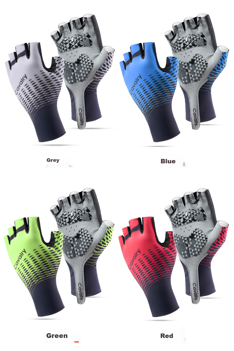 CAVALRY Cycling Gloves for Men And Women, Summer Sports Non-Slip Breathable Outdoor Half-Finger Road Bike Gloves, Red XXL 5