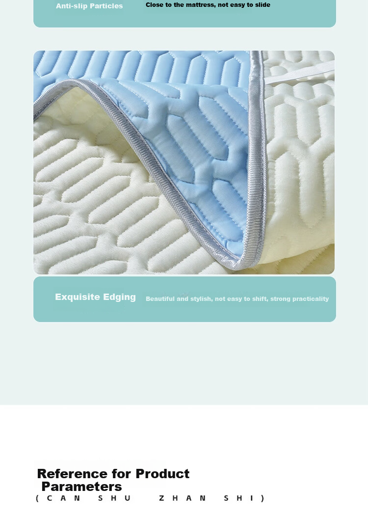 Ranpai Latex Mat Cooling Mat Three-Piece Set, Class A Baby Ice Silk Soft Mat, Washable Cooling Mat for Summer, 1.8*2 Meter Bed Sheet Style 12