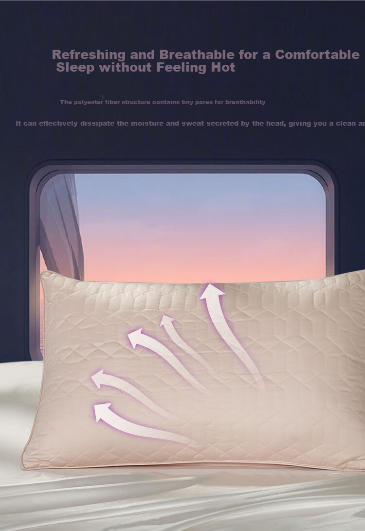 FUANNA Pillow Core Hotel Pillow Fiber Soft Pillow 60S Long-Staple Cotton Class A Antibacterial Washable Medium Pillow 70*45cm One Pack 6