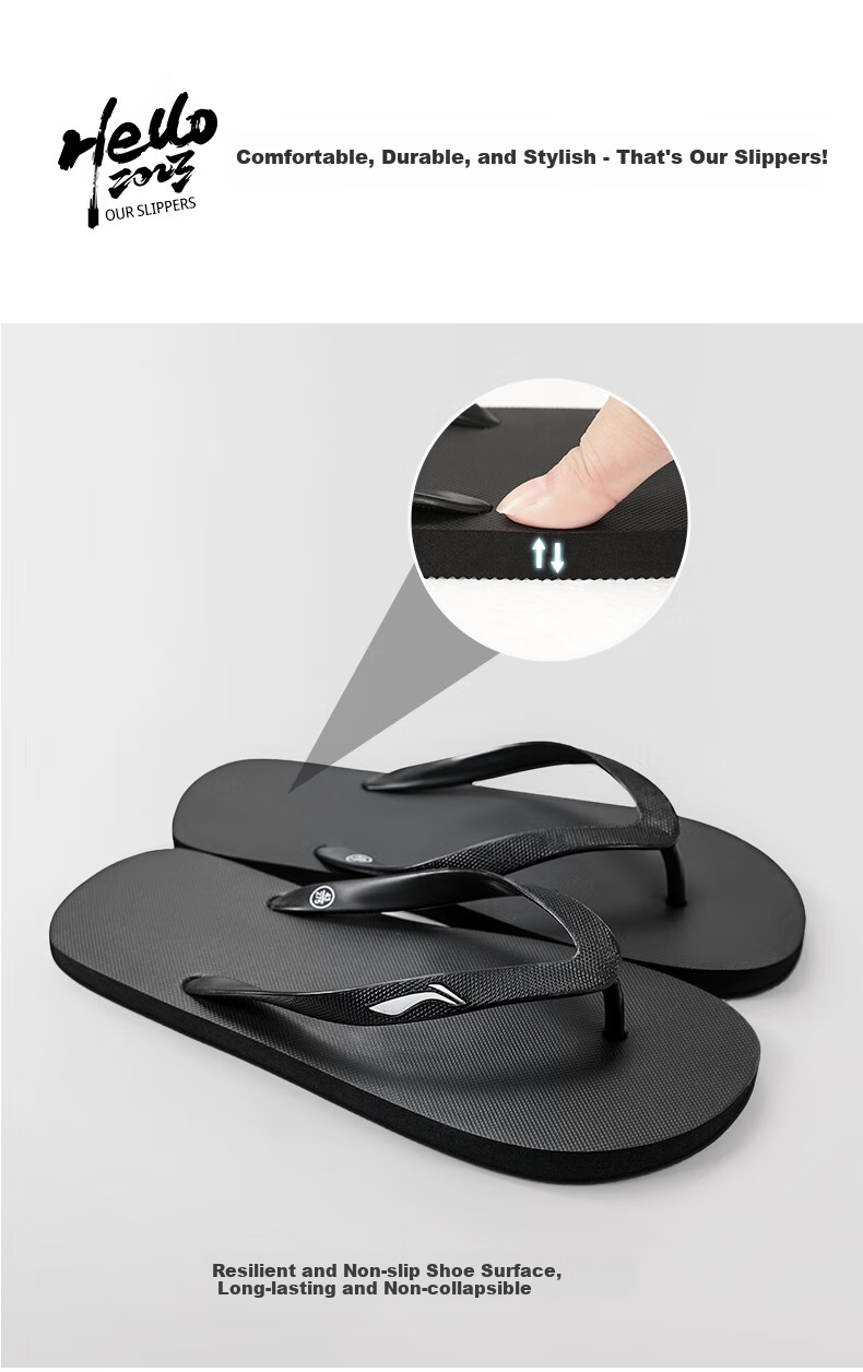 Li-Ning Flip Flops for Men And Women, Non-Slip Swimming Slippers, Summer Outdoor Wear, Soft Sole, Shower Anti-Odor Waterproof Sandals, Size 40 3
