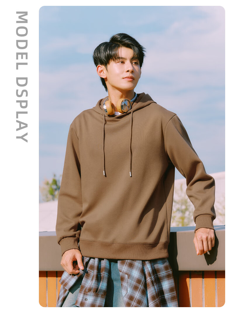 Baleno Hooded Sweatshirt for Men, Spring And Autumn Fashion, Trendy Instagram-Style Simple Large Size Hooded Top, Loose-Fitting Casual Solid Color Sweatshirt for Me 4