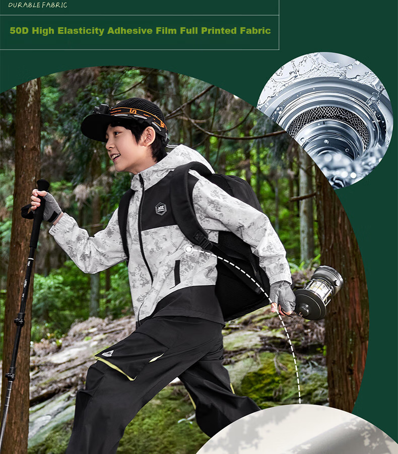 361° Children's Clothing, Boys' Windproof And Waterproof Sports Outdoor Woven Thin Jacket, Autumn Season, for Older Children, Gray, Size 165 6