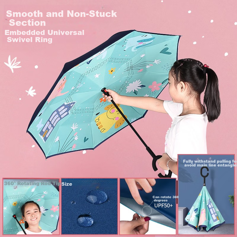 Qimaimai Children's Umbrella, Safety Reverse Umbrella, Sun Umbrella, Shade Umbrella, Sun Protection Umbrella, Kindergarten And Primary School Student Boy Small Umbrella