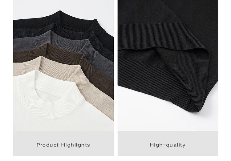 Earl Zuoer [Lycra Tencel Wool] Early Winter 25 Crew Neck Pullover Knit Base Shirt Men's Solid Loose Sweater 3
