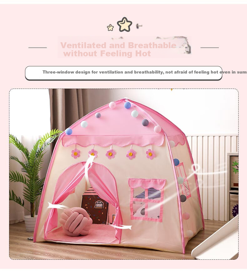 Little Dove Children's Tent Indoor Playhouse/home Princess Castle Toy for Girls, Pink Castle (Mat Not Included) 7