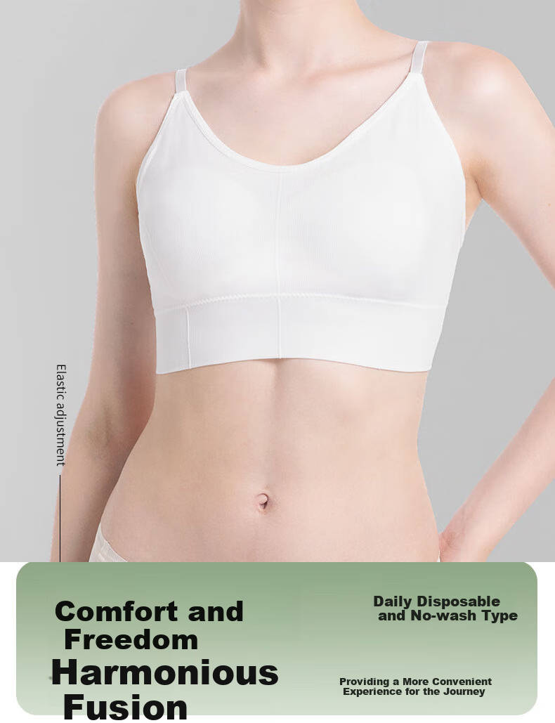 Etravel Disposable Bra with Padding for Women, Breathable Bandeau, Individually Wrapped Daily Disposable Military Training Bra, 3-Pack M Size 13