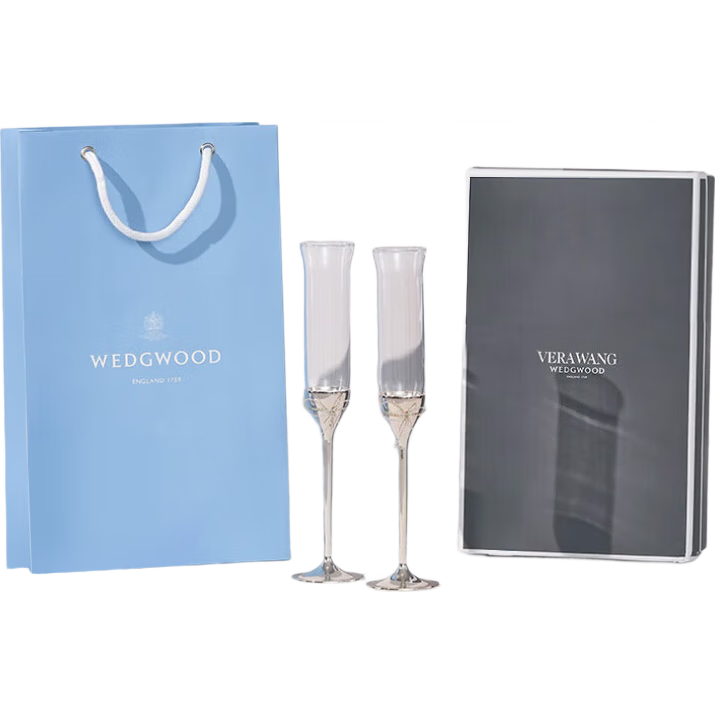 Wedgwood Vera Wang Love Knot Silver Champagne Flute【New Wedding Gift】