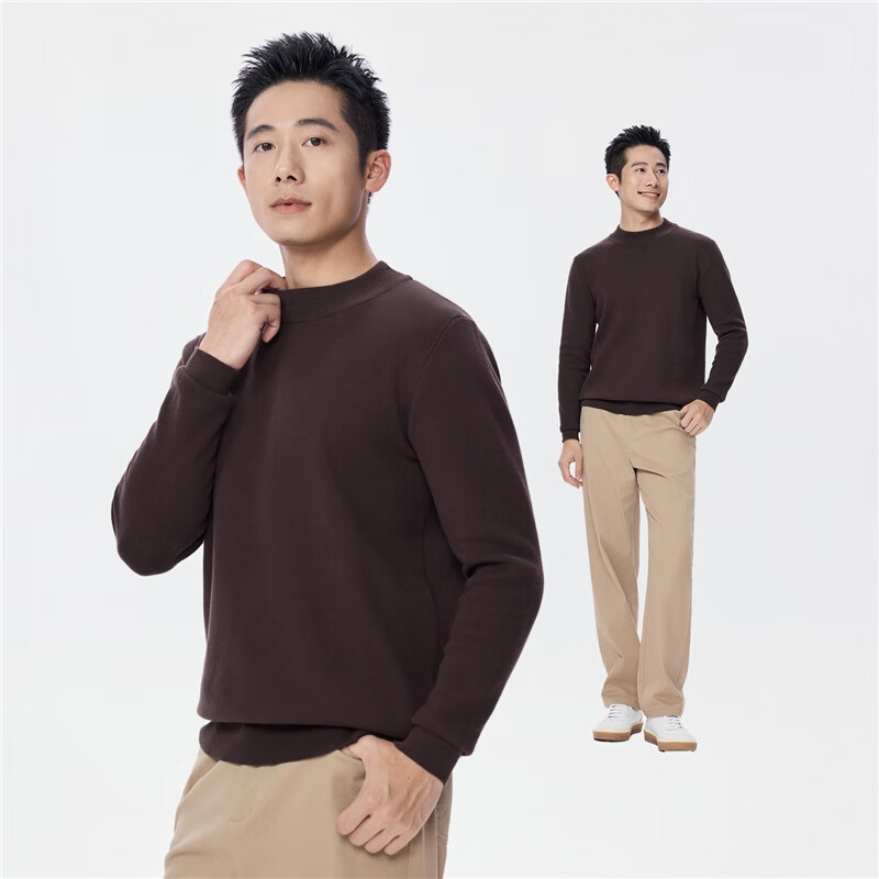 Giordano Men's Blended Sweater Autumn Winter New Solid Color Base Shirt Half Turtleneck Long Sleeve Knitwear 18055616