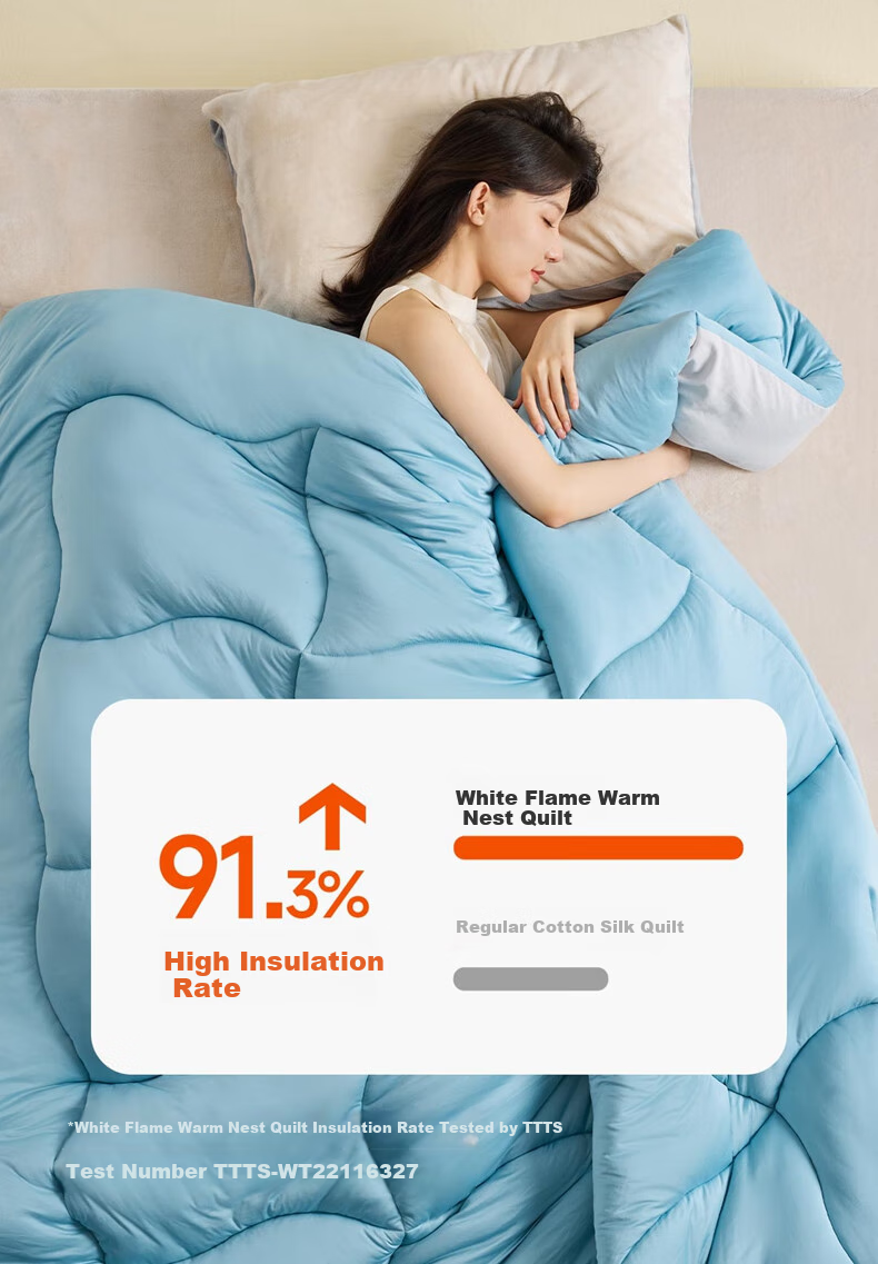 8H Heat-Retaining Antibacterial Class A White Flame Fiber Lazy Quilt Core, Spring And Autumn Comforter 4.1 Jin, 200*230cm, Blue 6