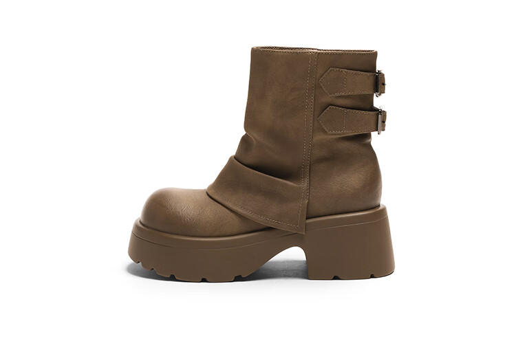 Josiny Platform Fashion Boots Women 2025 Autumn Winter New Stylish Mallard Short Boots British Style Martin Boots Yellow Brown Size 37 16