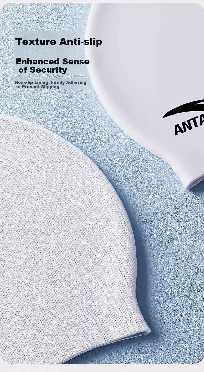 ANTA Swimming Cap for Women, Waterproof, Non-Binding, Long Hair Specific, Extra Large Size, Silicone Ear Protection, Suitable for Adults, Men And Childre 6