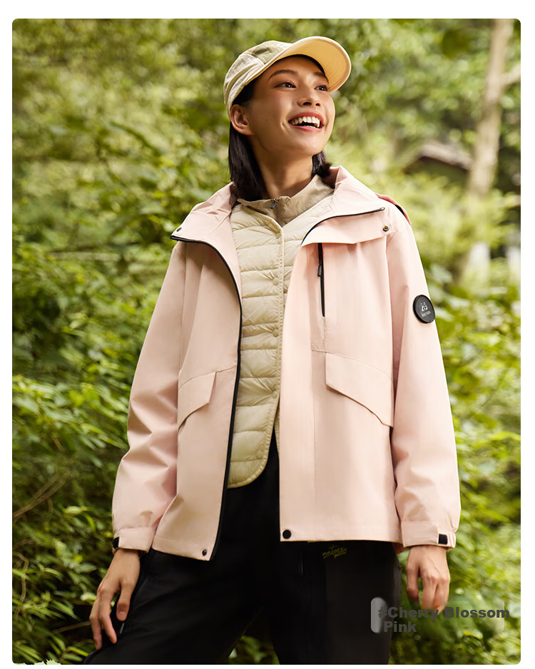 Xiongmaoxiangban Women's Three-In Detachable down Jacket, Spring Autumn Winter New Style, Petite Black Coat, Windproof Outerwear 13