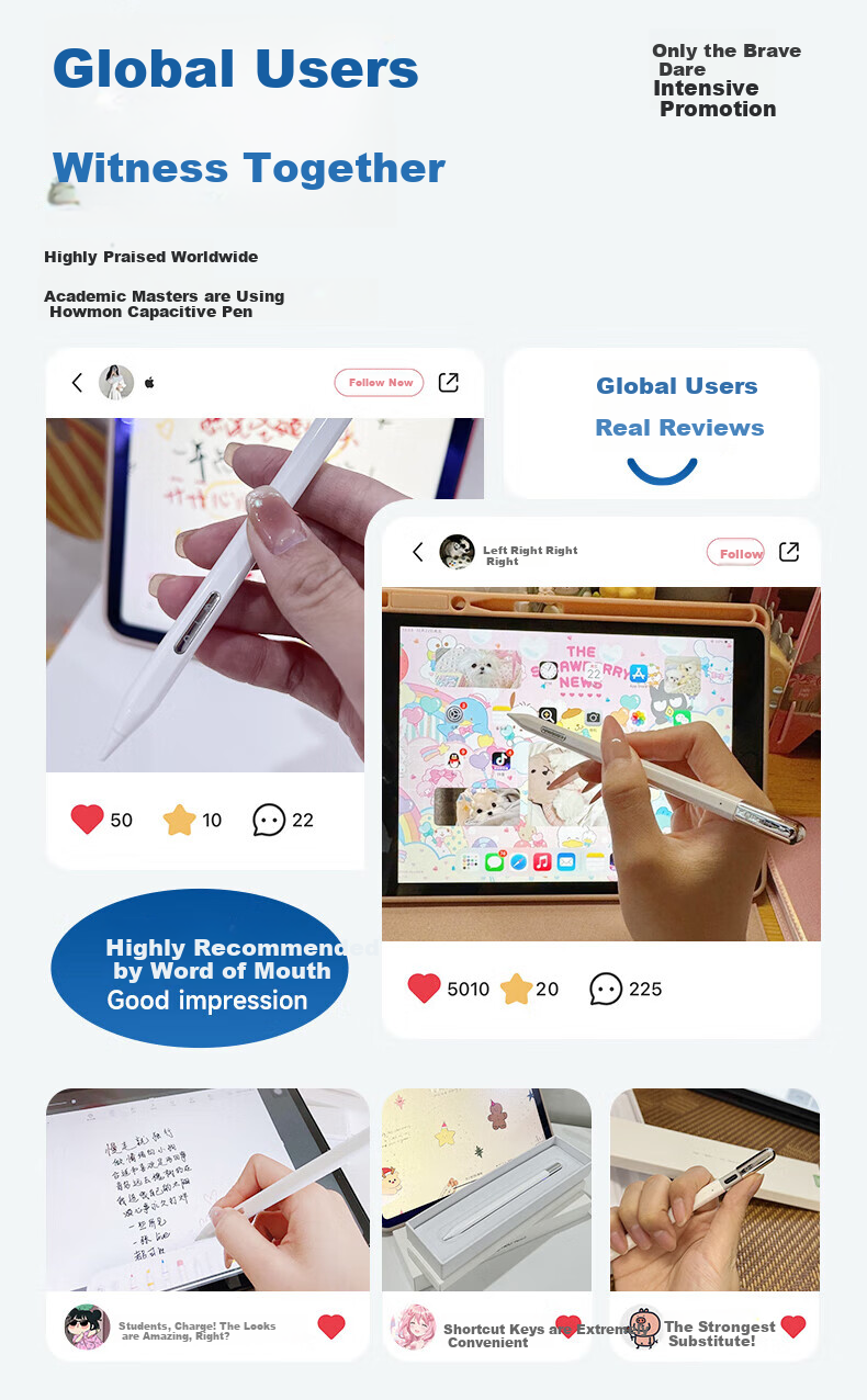 Houhou [Official-Grade Equivalent] Capacitive Stylus Apple Pencil Pro Third Generation IPad Touch Pen Compatible with 2026 IPad Pro/Air8/iPad11 Tablet Writing Stylus 2