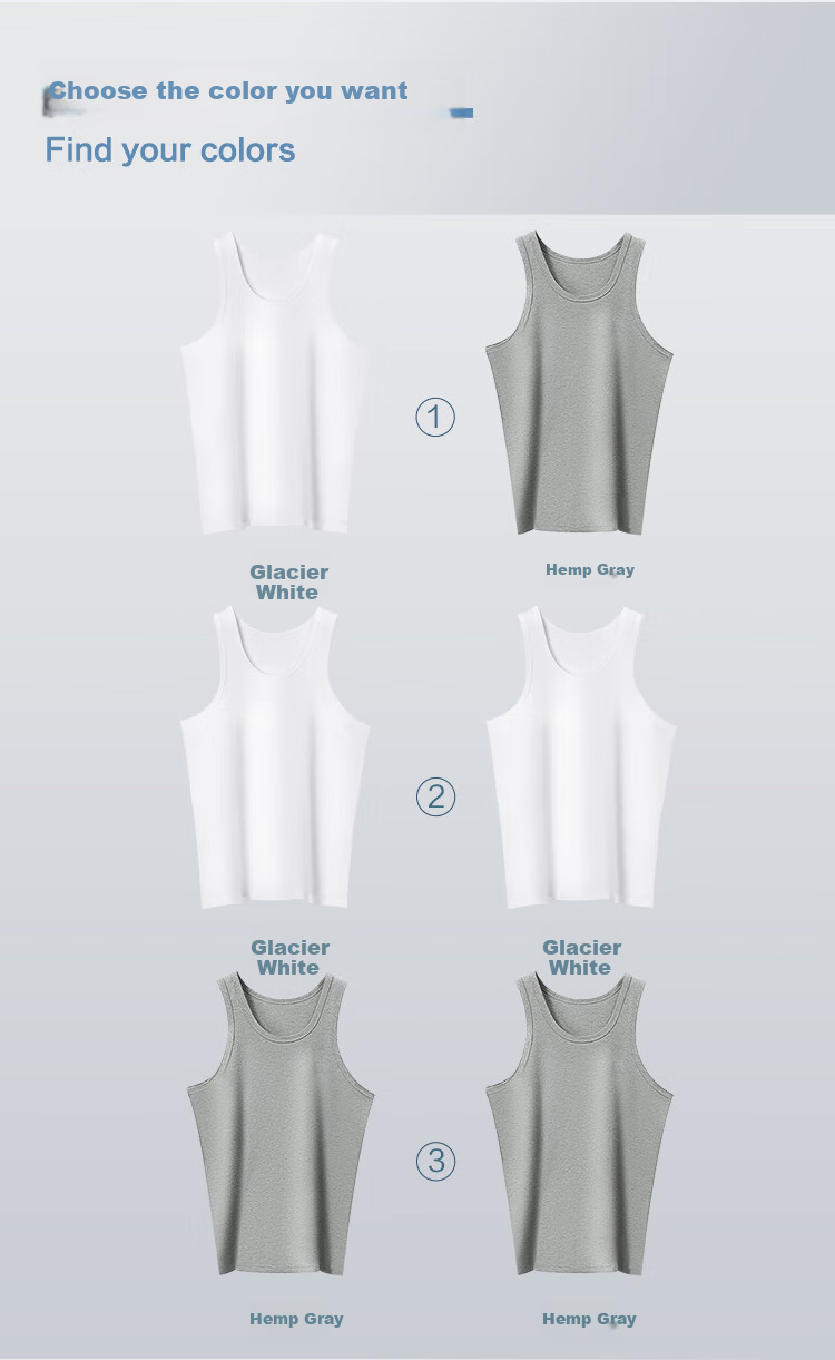 Hodo Men's Cotton-Spandex Solid Color Round Neck Breathable Sports Undershirt Tank Top, 2-Pack 22