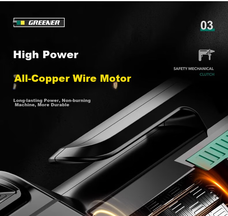 GREENER 710W Impact Drill, Electric Drill for Holes in Concrete, Household Electric Drill, Power Screwdriver, Wall Drilling, High-Power 9