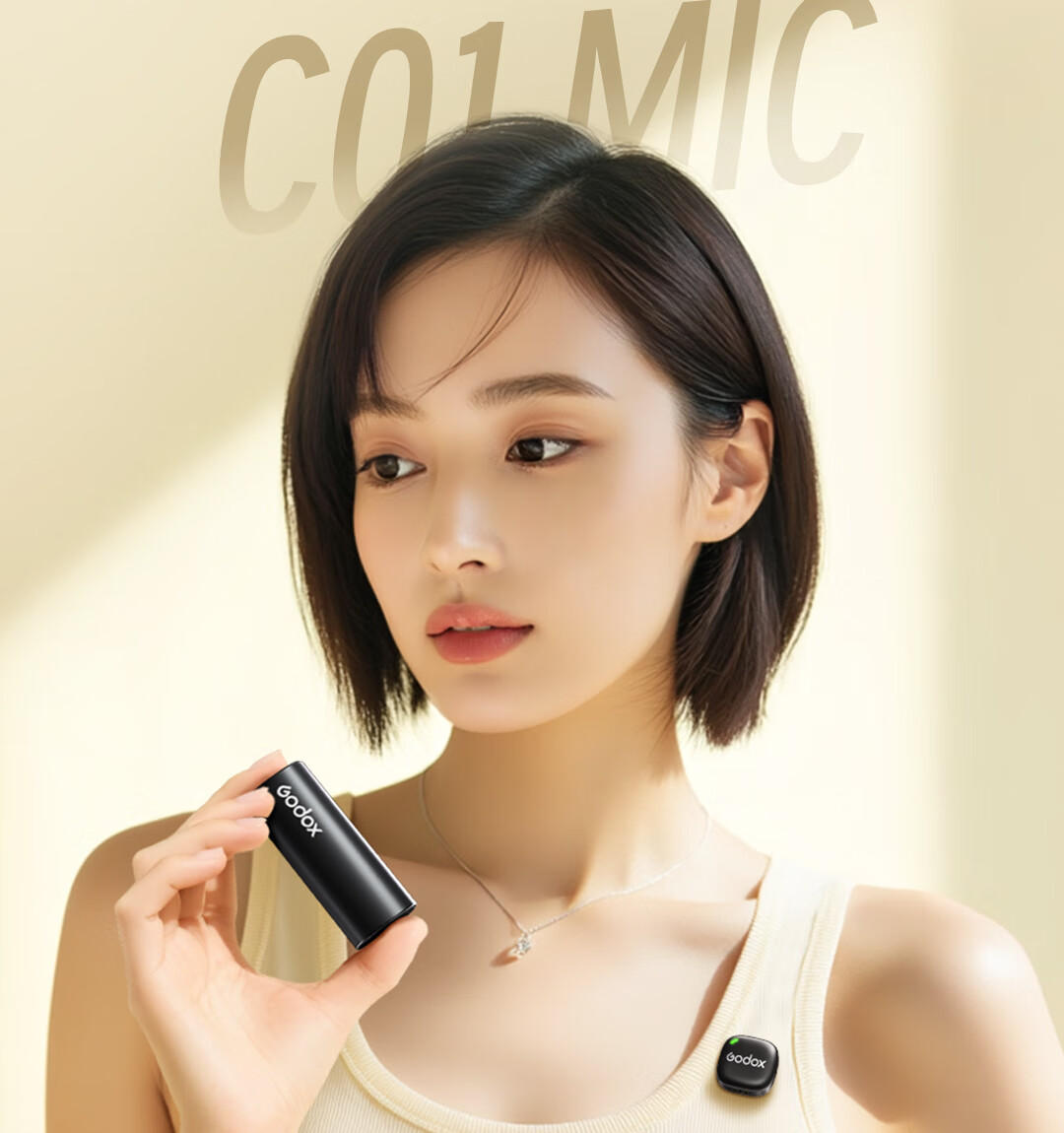 Godox C01 Wireless Lavalier Microphone Outdoor Interview Vlog Live Recording Noise Reduction Sound Card Mini Lapel Microphone CO1 RX [Single Receiver] 1