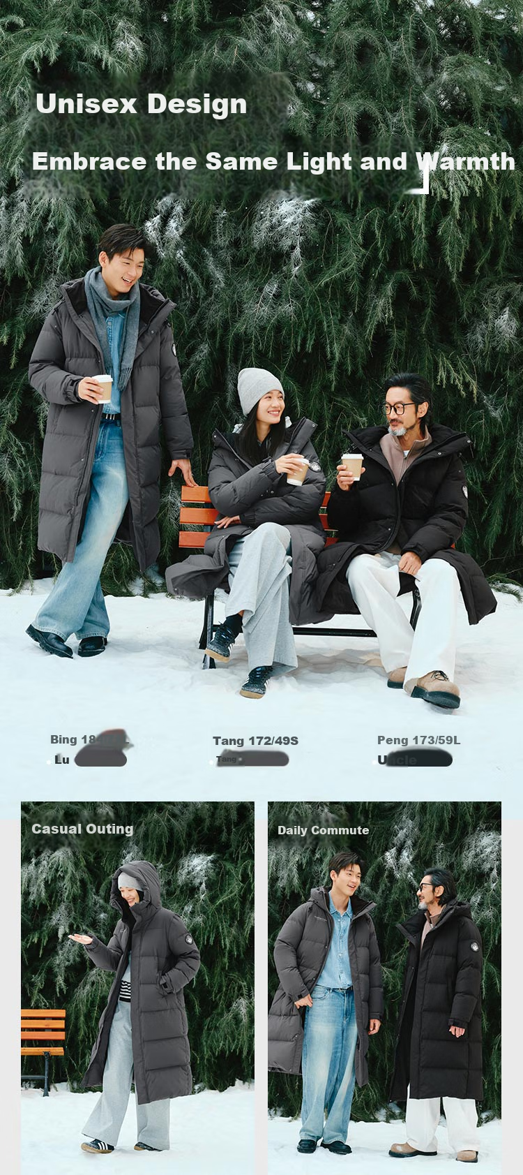 JD Original High-Fill Power down Classic 90% Down Jacket for Men And Women, Long Style, Warm Autumn Winter Thick Coat, Pure Gray, XL 17