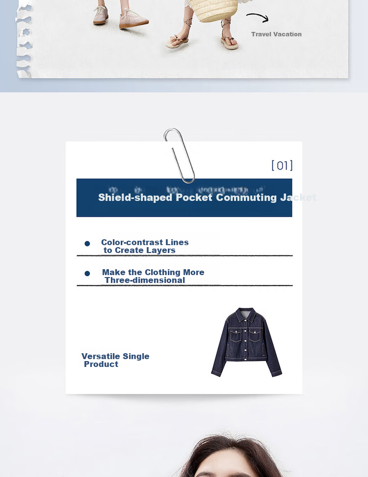 Sentubila Casual Denim Jacket for Women, Spring Season, Petite, Long-Sleeved, Loose-Fitting Outerwear, Slim-Fit Top, Navy Blue, M 12
