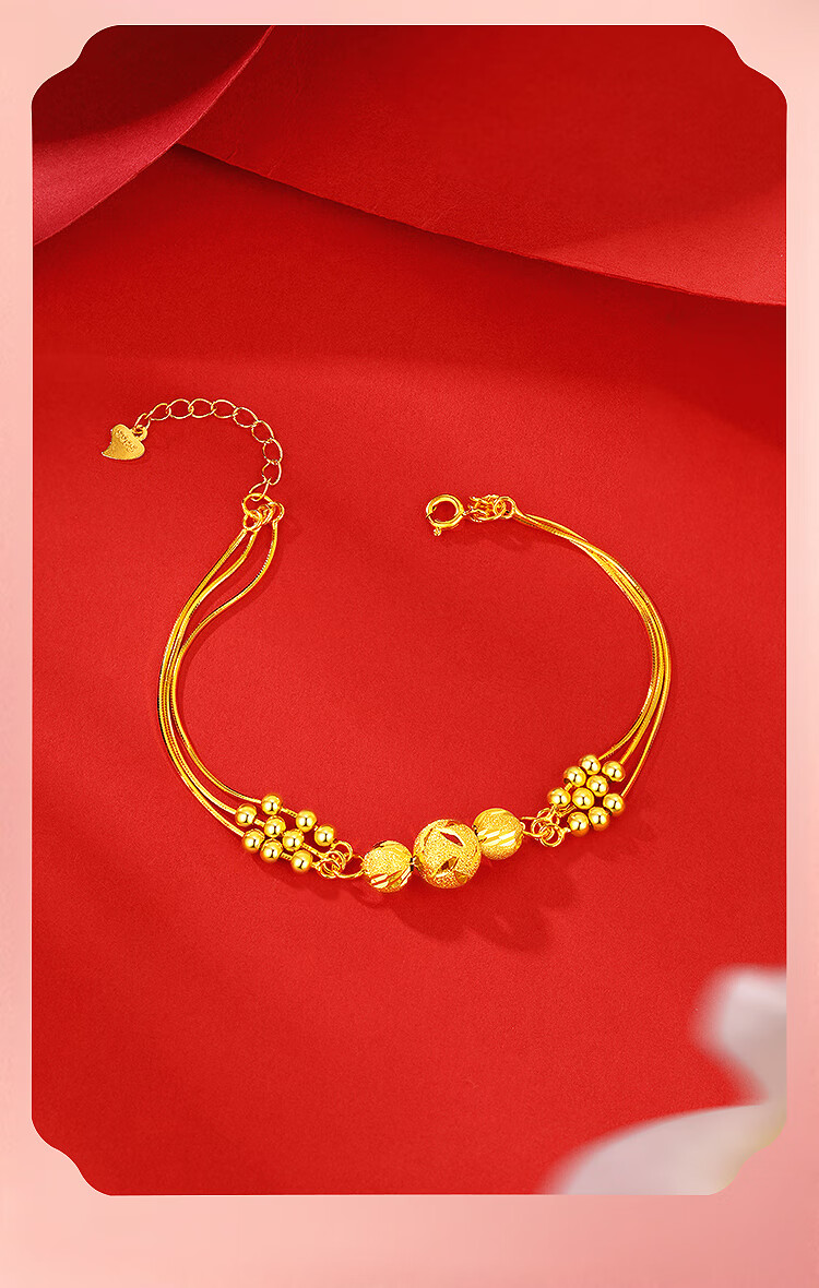 Jinliufu Jixiang Women's S925 Silver Bracelet, Three Lives Three Worlds Hand Jewelry, Filigree Bead, Pure Silver Ornament, Gift for Mom on Mother's Day 7