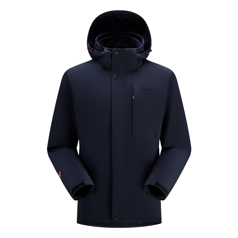 Jeep Men's And Women's Three-In Outdoor Windproof Warm Jacket, Detachable Fleece Waterproof Mountaineering Coat