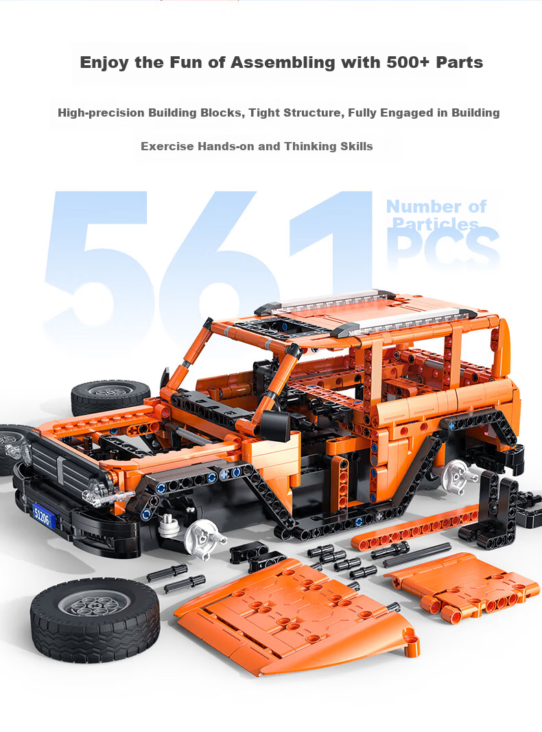 CaDA Building Block Tank Off-Road Vehicle Toy Educational Programming Remote Control Off-Road Vehicle Model Collection Birthday Gift for Boys 5