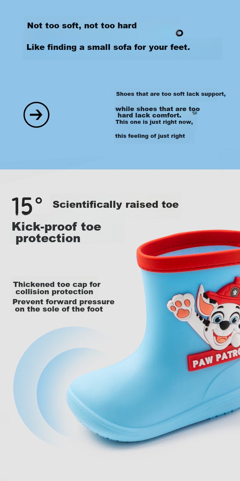 Zhubaba Children's Rain Boots, Non-Slip Waterproof Wear-Resistant for Boys And Girls, 3D Cartoon Paw Patrol Style, Pink, Size 19 11