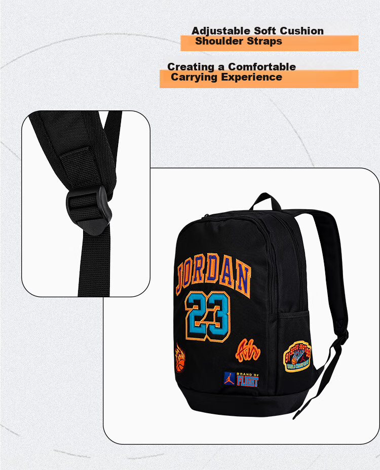 Jordan AJ Backpack for Men And Women, Large Capacity with Compartments, American Style Shoulder Bag 1