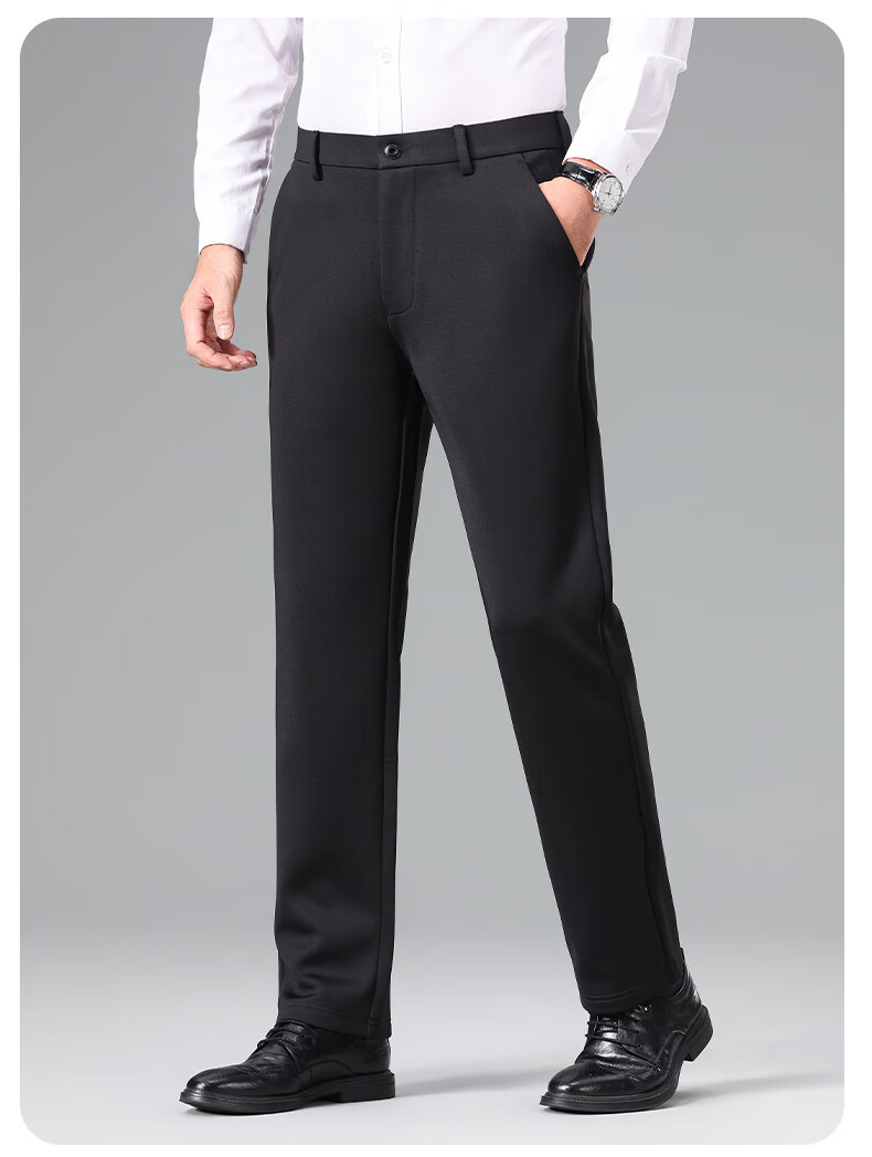 Pierre Cardin Breathable Wrinkle-Resistant Men's Summer Business Formal Straight Casual Trousers Dark Gray 33 13