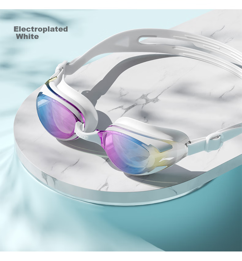 LI-NING Myopia Swimming Goggles, Waterproof And Anti-Fog, for Men And Women, High-Definition Swimming Glasses, Specially Designed for Myopia, LNJT224-13 Aurora White, -5.00 Diopters 12