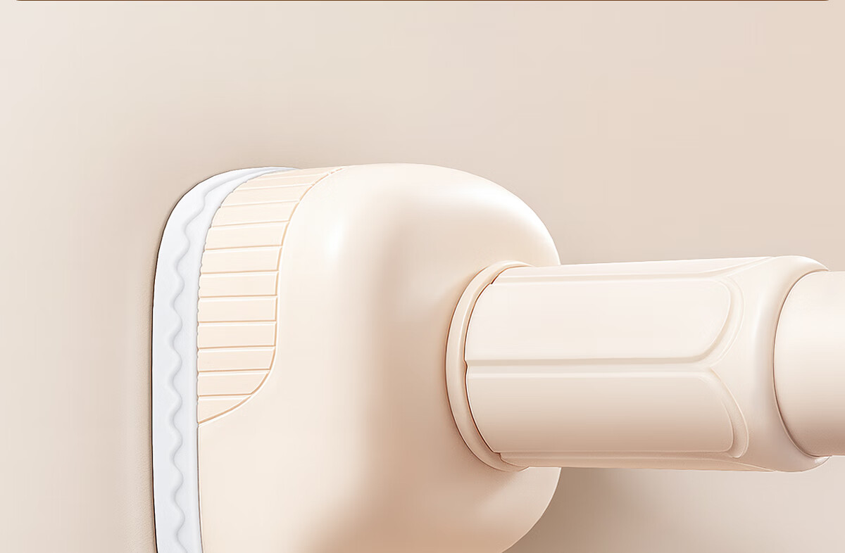 Futuristic No-Drill Telescopic Clothes Drying Rod Universal Hook Balcony Wardrobe Hanging Rod Cream White 35-50cm 5