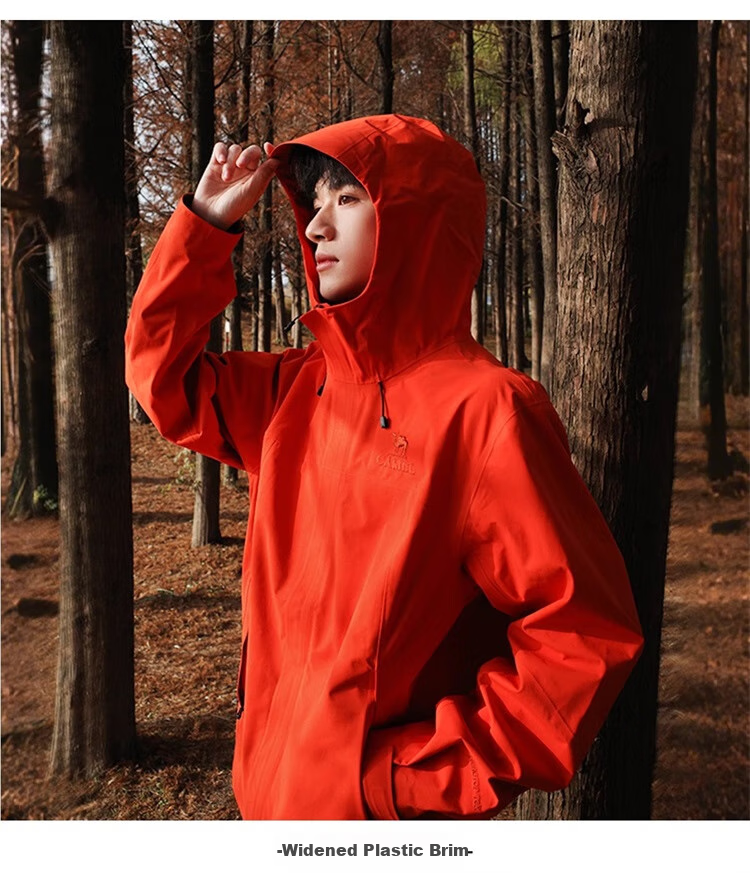 CAMEL Single-Layer Hardshell Jacket, Outdoor Professional Sealed Full-Weather Rainproof Camping Mountaineering Coat, Model 31864 3