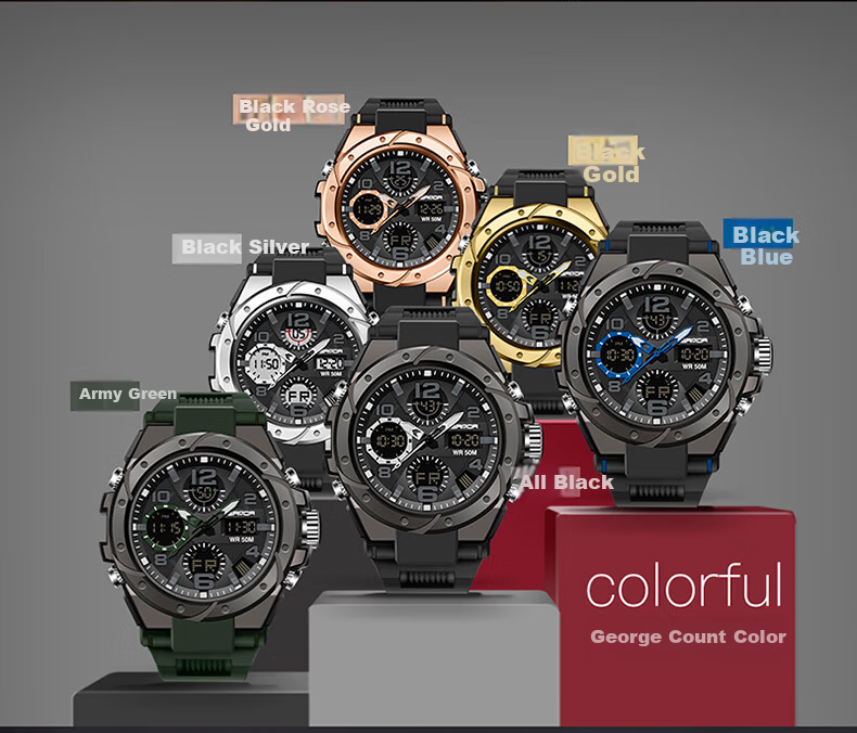 GEORGCOUNT Men's Multifunctional Sports Alarm Clock Electronic Watch for Middle School, High School Students, Men, Waterproof Youth Male Wearers 13