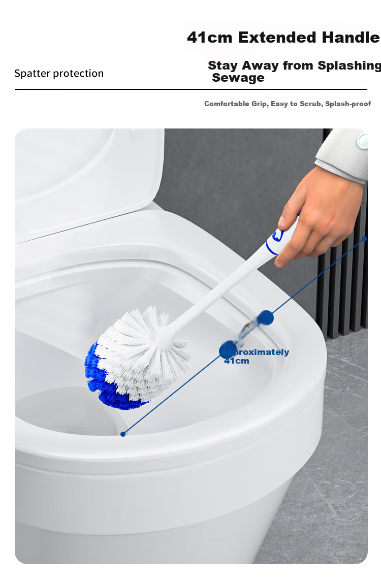MR.SIGA Long-Handle Soft Bristle Toilet Brush, Bathroom Cleaning Brush, Wall-Mounted Toilet Brush with Enlarged Brush Head 7
