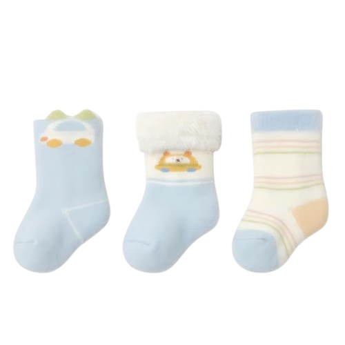 Five Cotton Children's Thickened Warm Loose Top Non-Binding A-Class Seamless Mid-Calf Baby Socks