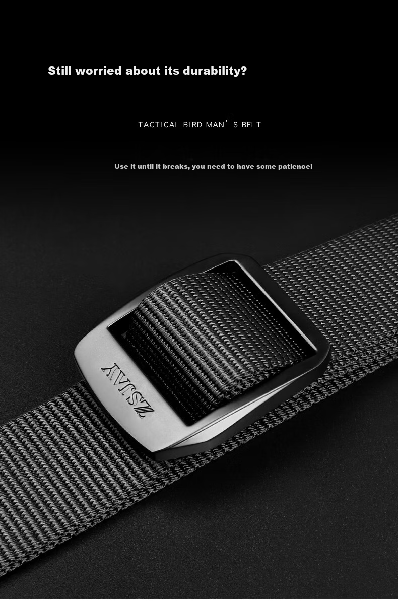 Zhanshuniao R18 (Men's Specific) Nylon Belt, Outdoor Sports Casual Fabric Belt Canvas Trouser Belt Work Pants 2